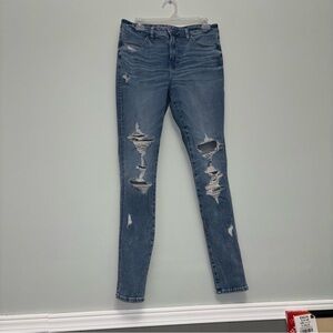 Distressed Super High Rise Jegging American Eagle Size 12L